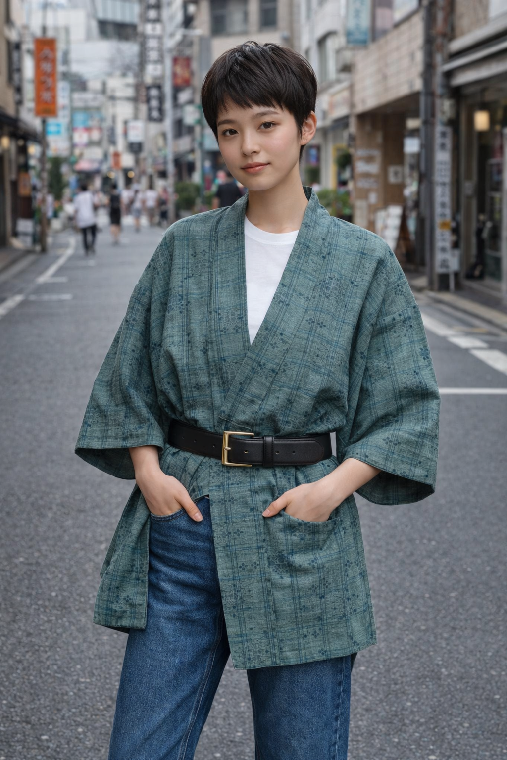 Men's Tsumugi Silk Kimono