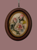 Vintage Capodimonte Porcelain Floral Wall Plaque in Oval Wooden Frame – Made in Italy