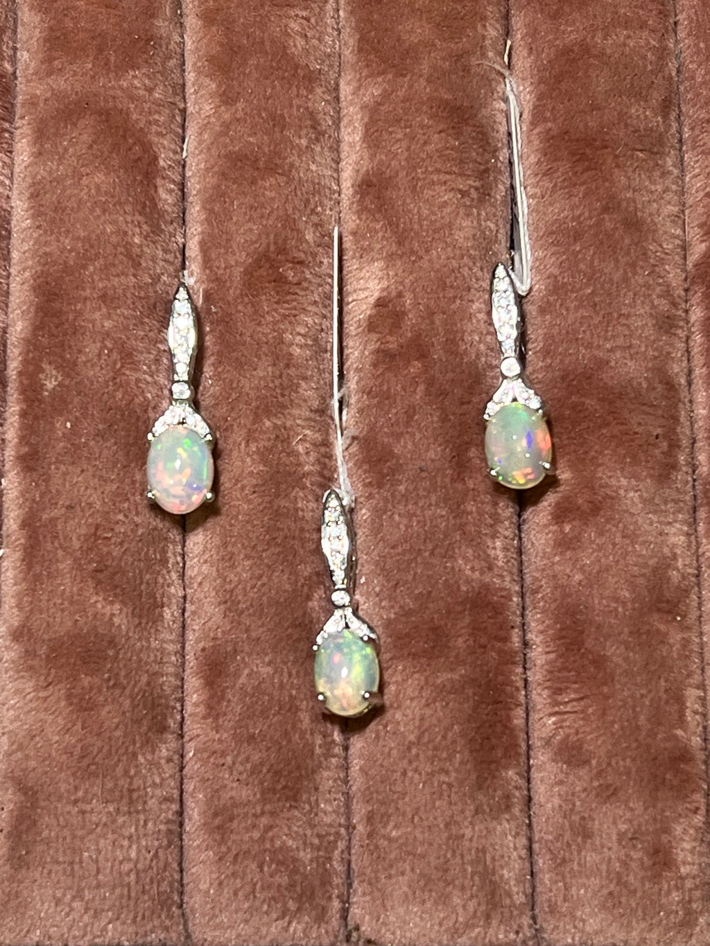 Natural Opal Jewelry Set in Sterling Silver
