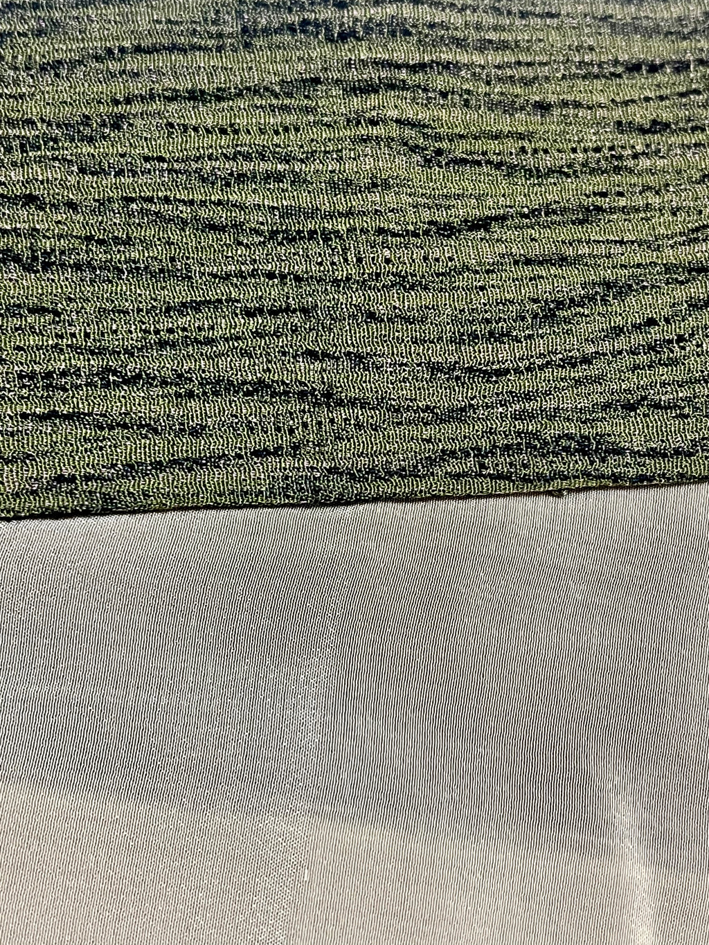 Vintage Japanese Kimono Nagagi — Olive Khaki Chirimen Texture