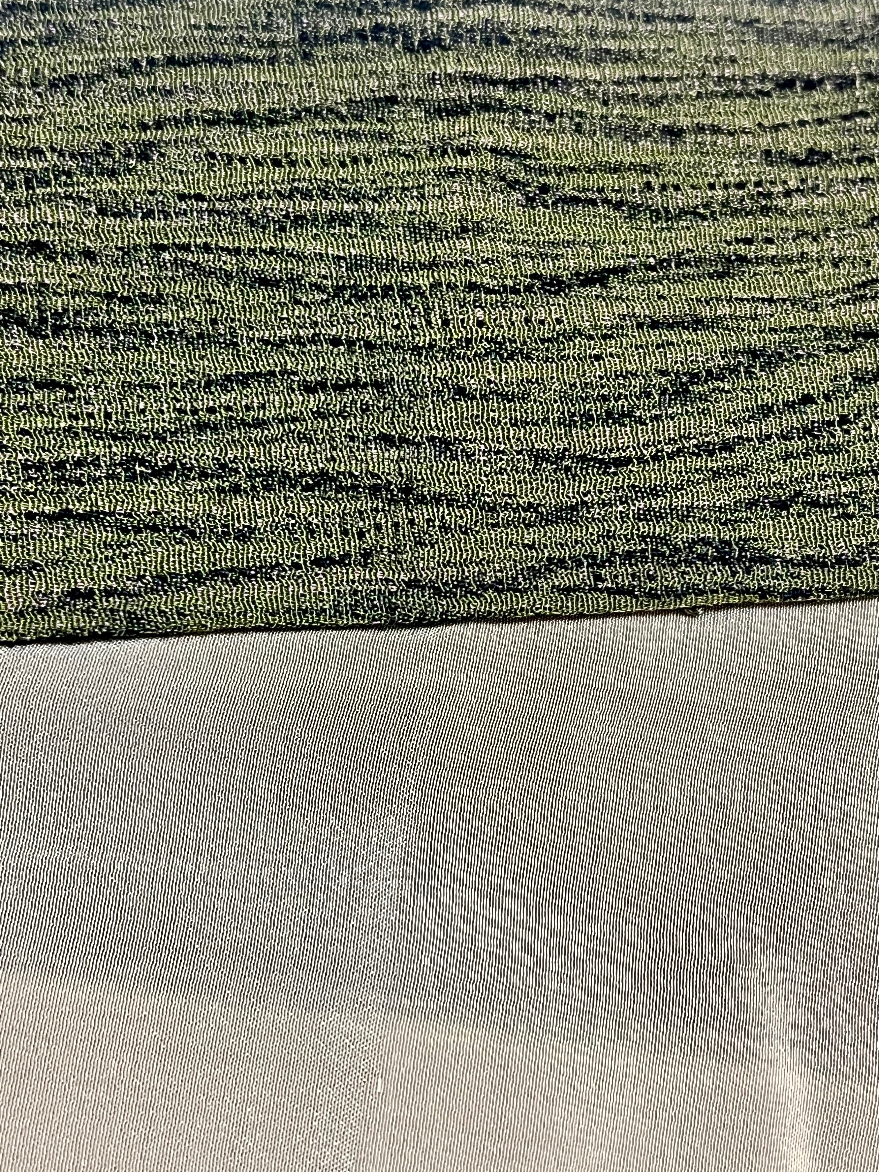 Vintage Japanese Kimono Nagagi — Olive Khaki Chirimen Texture