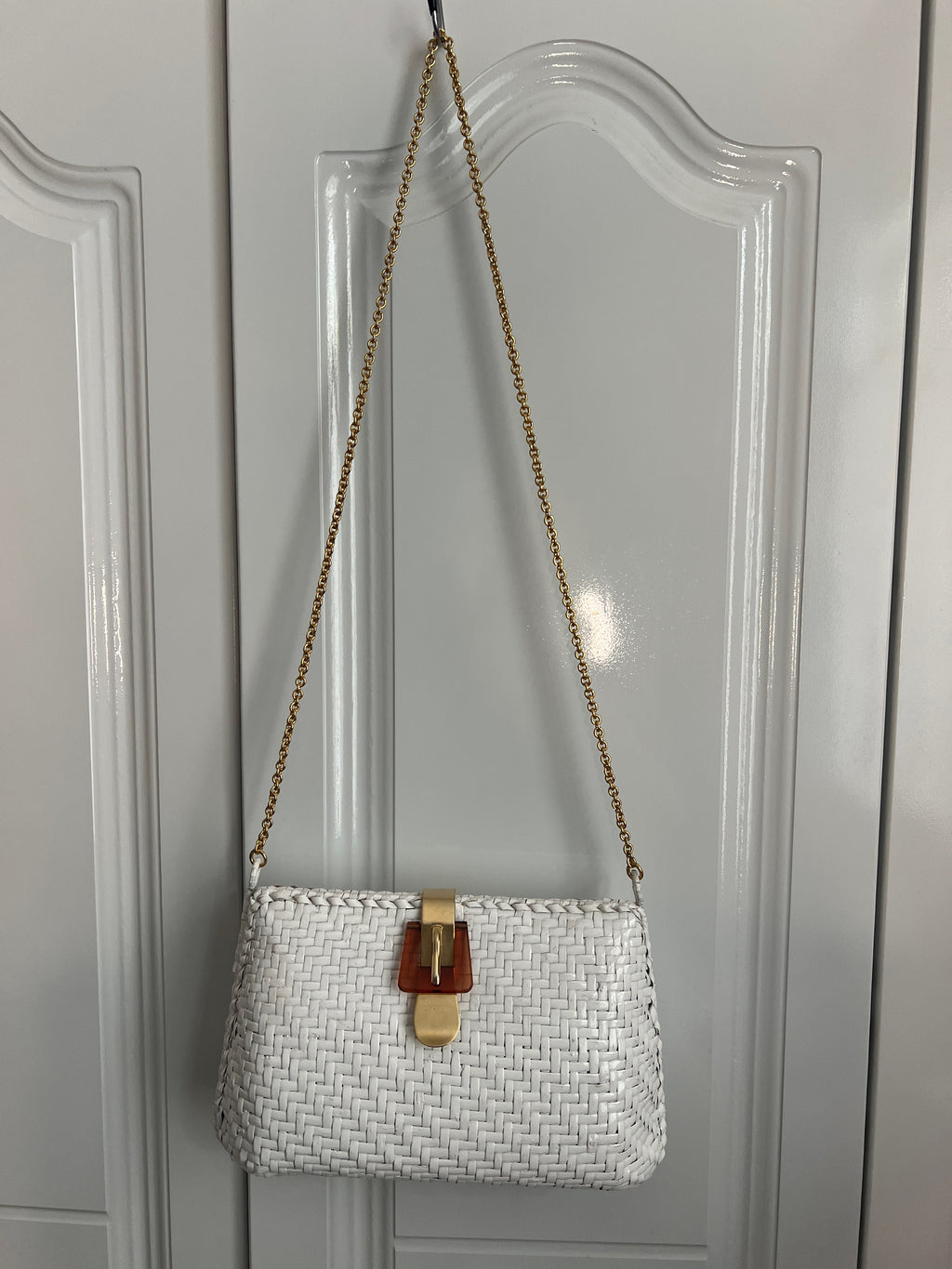 Woven clutch bag on a chain, Japan, 1970s–80s