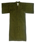 Vintage Japanese Kimono Nagagi — Olive Khaki Chirimen Texture