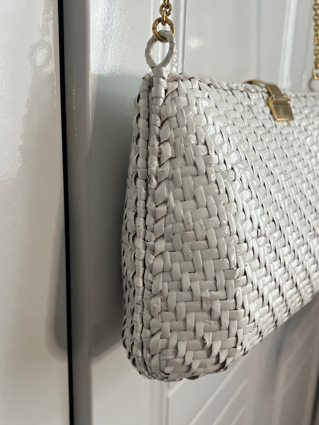 Woven clutch bag on a chain, Japan, 1970s–80s