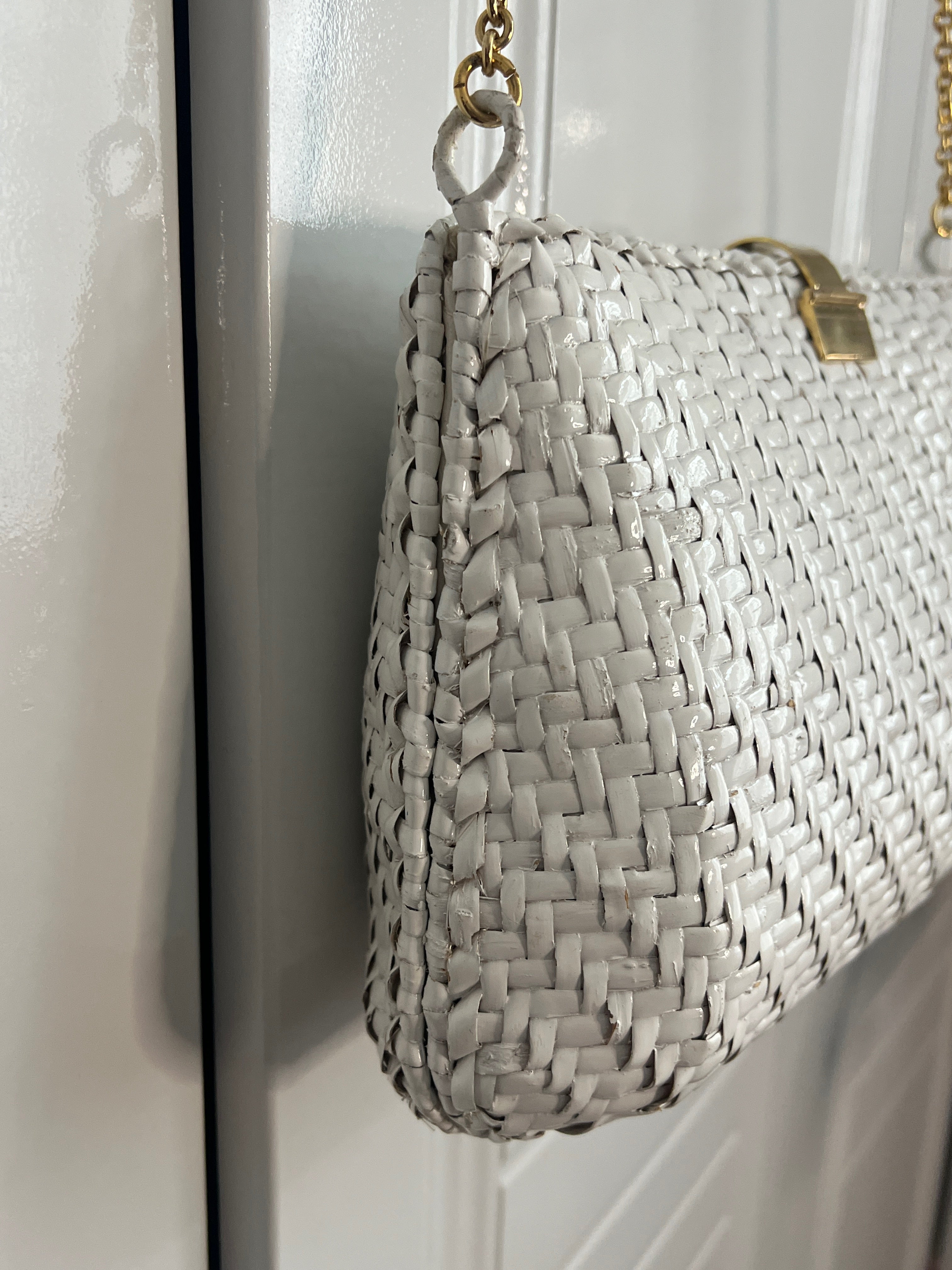Woven clutch bag on a chain, Japan, 1970s–80s