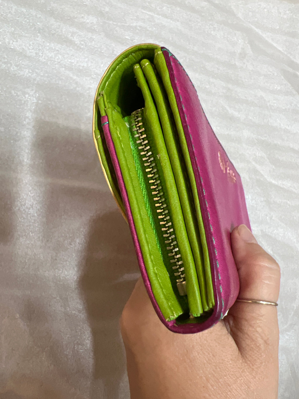 Jocomomola de Sybilla Pink Leather Wallet Vintage Designer Spanish Fashion Wallet