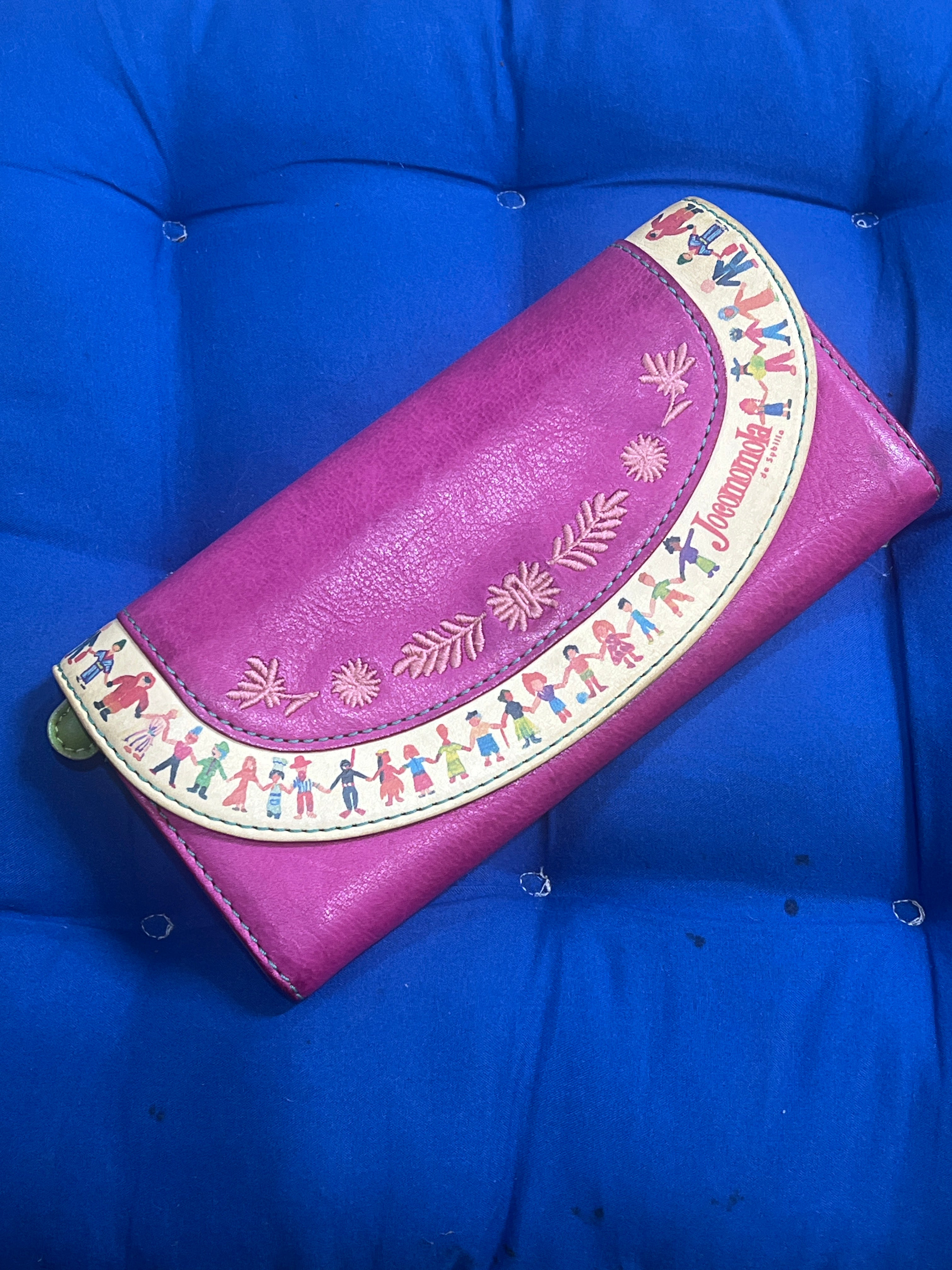 Jocomomola de Sybilla Pink Leather Wallet Vintage Designer Spanish Fashion Wallet
