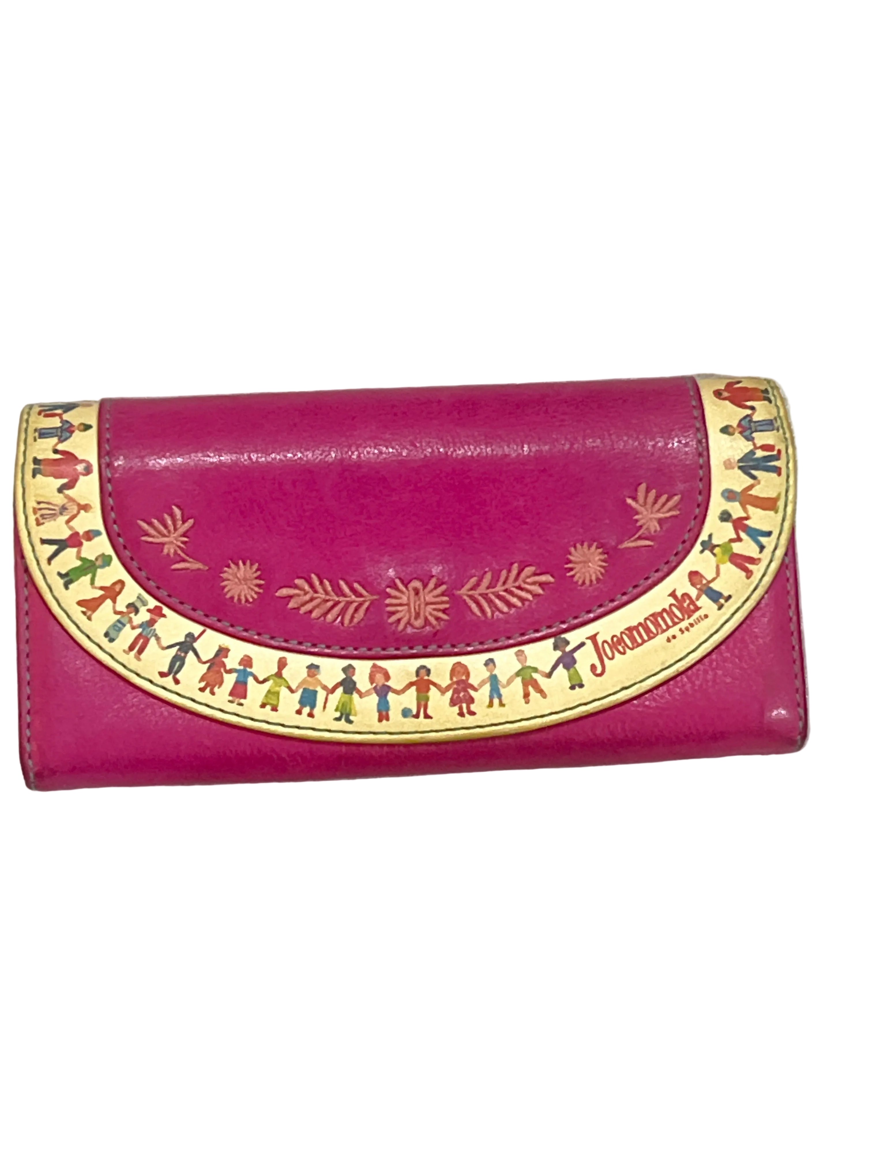 Jocomomola de Sybilla Pink Leather Wallet Vintage Designer Spanish Fashion Wallet