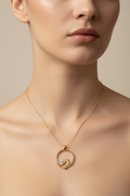 Vintage Pierre Cardin Modernist Pendant Necklace — Two-Tone Gold & Silver — Made in Japan — New With Tag