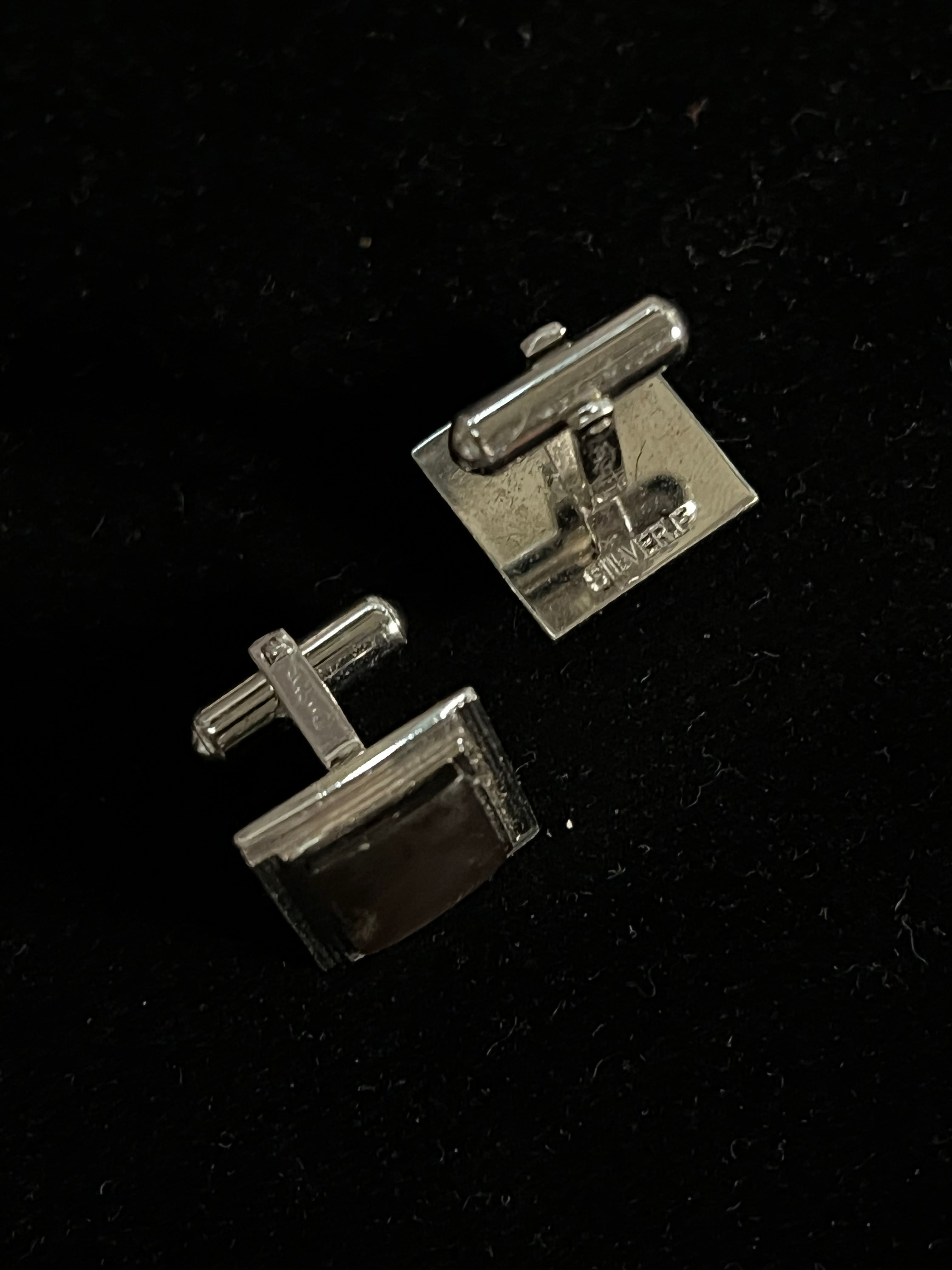 Dark mother-of-pearl square cufflinks