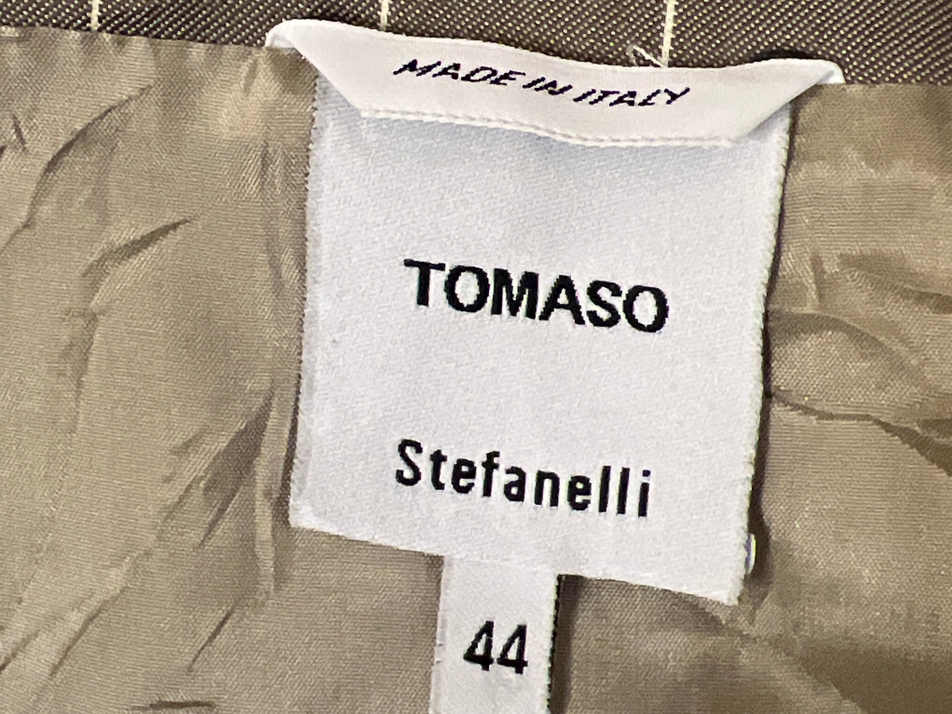 Tomaso Stefanelli Italian Designer Blazer | Size IT 44 / US 10 | Elegant Pinstripe Jacket with Lace Details
