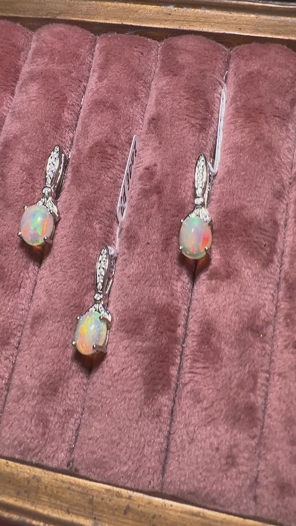 Natural Opal Jewelry Set in Sterling Silver